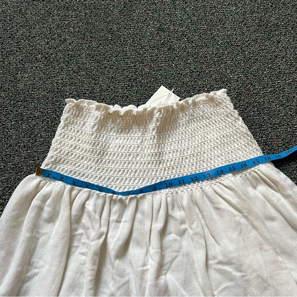 YAKIRA BELLA White Scrunch Ruched High-Waist Elastic Knee-Length Modest Skirt M - Picture 14 of 16